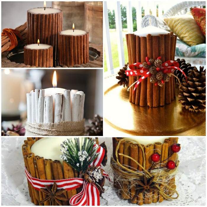 Diy Bastelideen Weihnachten
 Duftkerzen mit Zimtstäbchen selber basteln