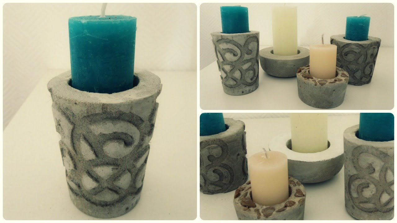 Diy Beton
 Kerzenhalter aus Beton 2 DIY Concrete Candle Holder