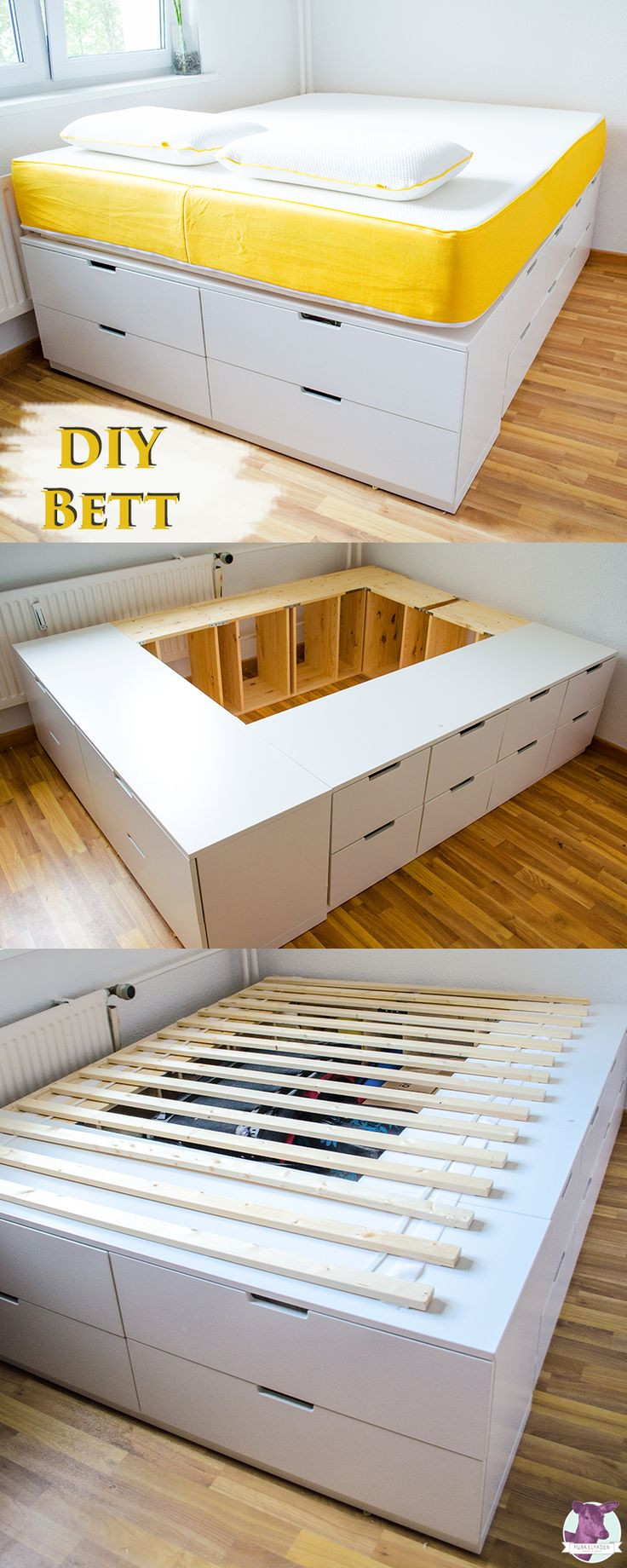 Diy Bett Ikea
 Die besten 25 Bett mit stauraum Ideen auf Pinterest