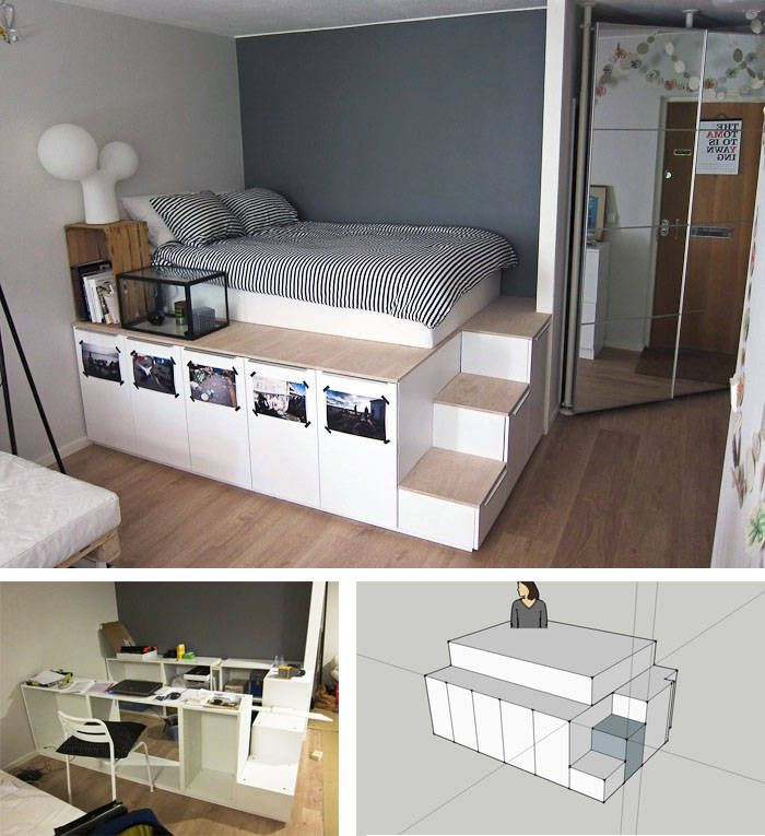 Diy Bett Mit Stauraum
 Bett selber bauen 12 einmalige DIY Bett und Bettrahmen
