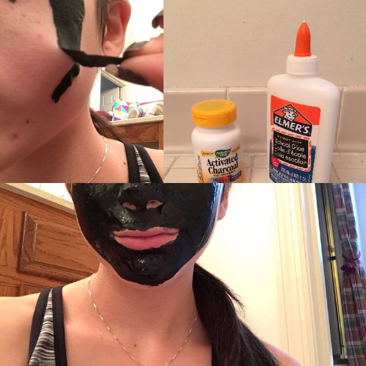 Diy Black Mask
 Activated Charcoal Elmer s Glue make a great black head