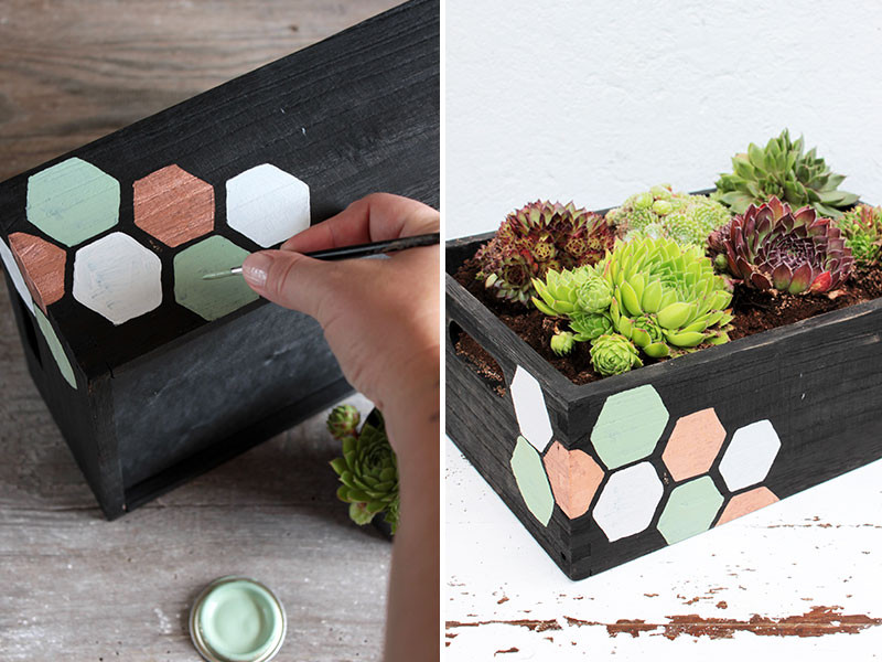 Diy Blumenkasten
 DIY Blumenkasten mit Wabenprint