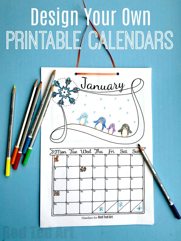 Diy Calendar
 Free Cute Printable Calendar 2019 Red Ted Art