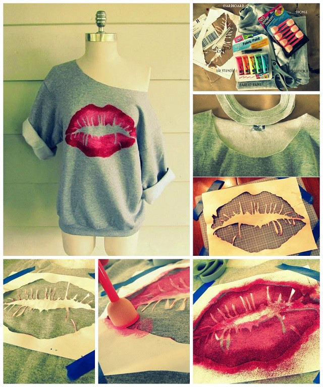 Diy Clothes
 Kiss Me Lip Sweatshirt DIY AllDayChic