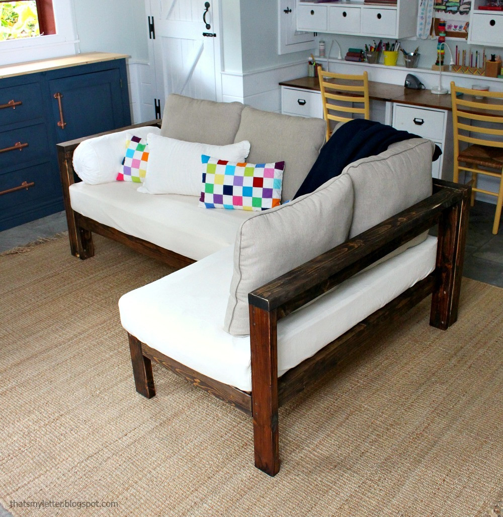 Diy Couch
 Kids Couch 2x4 DIY Sectional with Crib Mattress Cushions