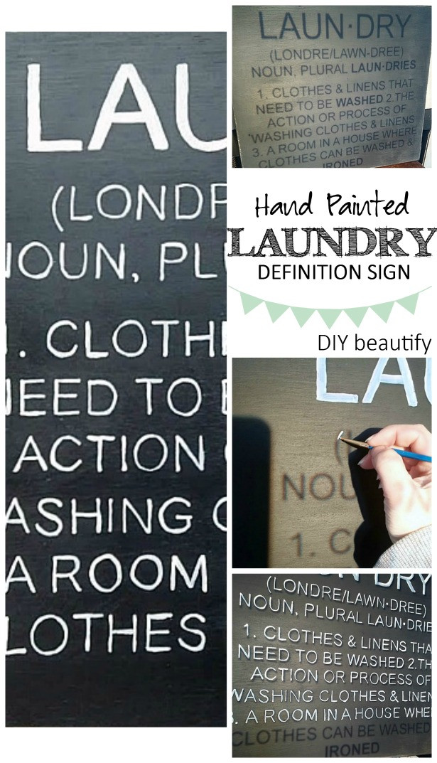 Diy Definition
 Hand Painted Laundry Room Definition Sign