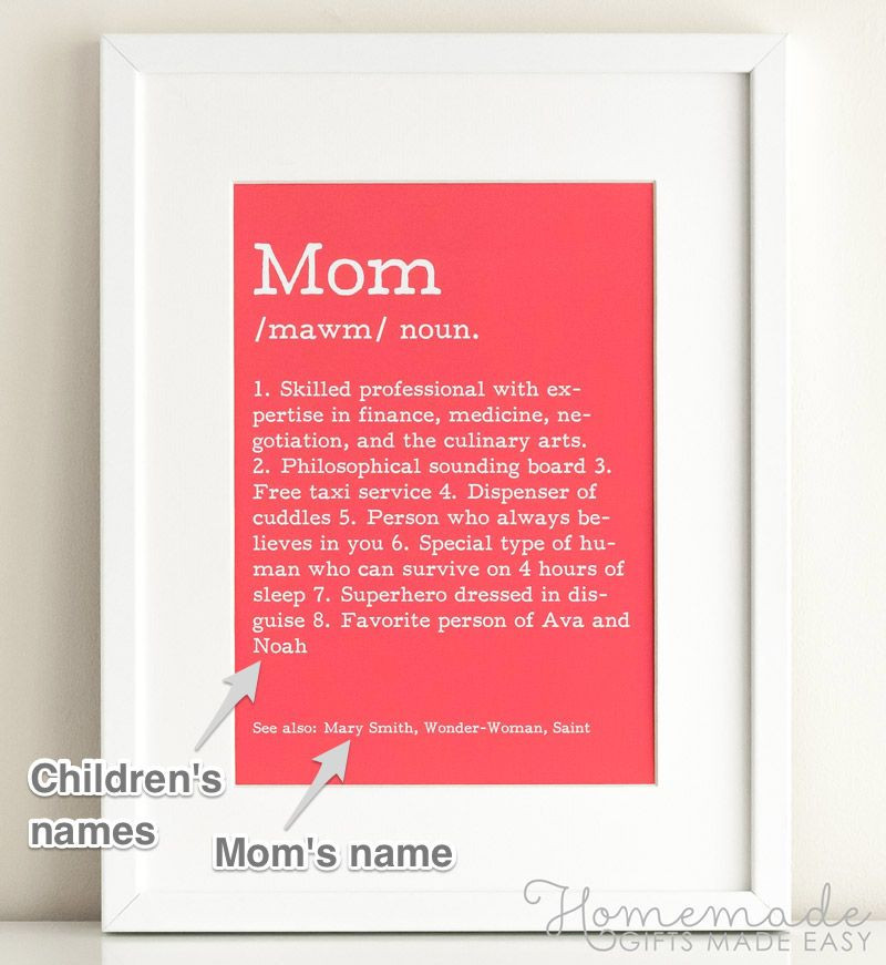 Diy Definition
 Personalized Mom Definition Poster Gift