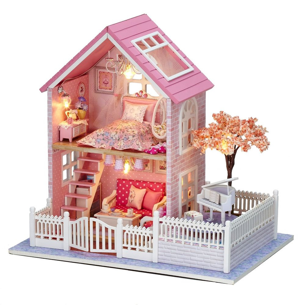 Diy Dollhouse
 New Dollhouse Miniature DIY Kit Dolls House With Furniture