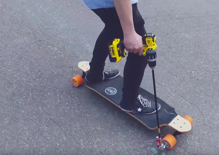 Diy Electric Skateboard
 How to Make a Cheap and Easy Electric Skateboard with a Drill