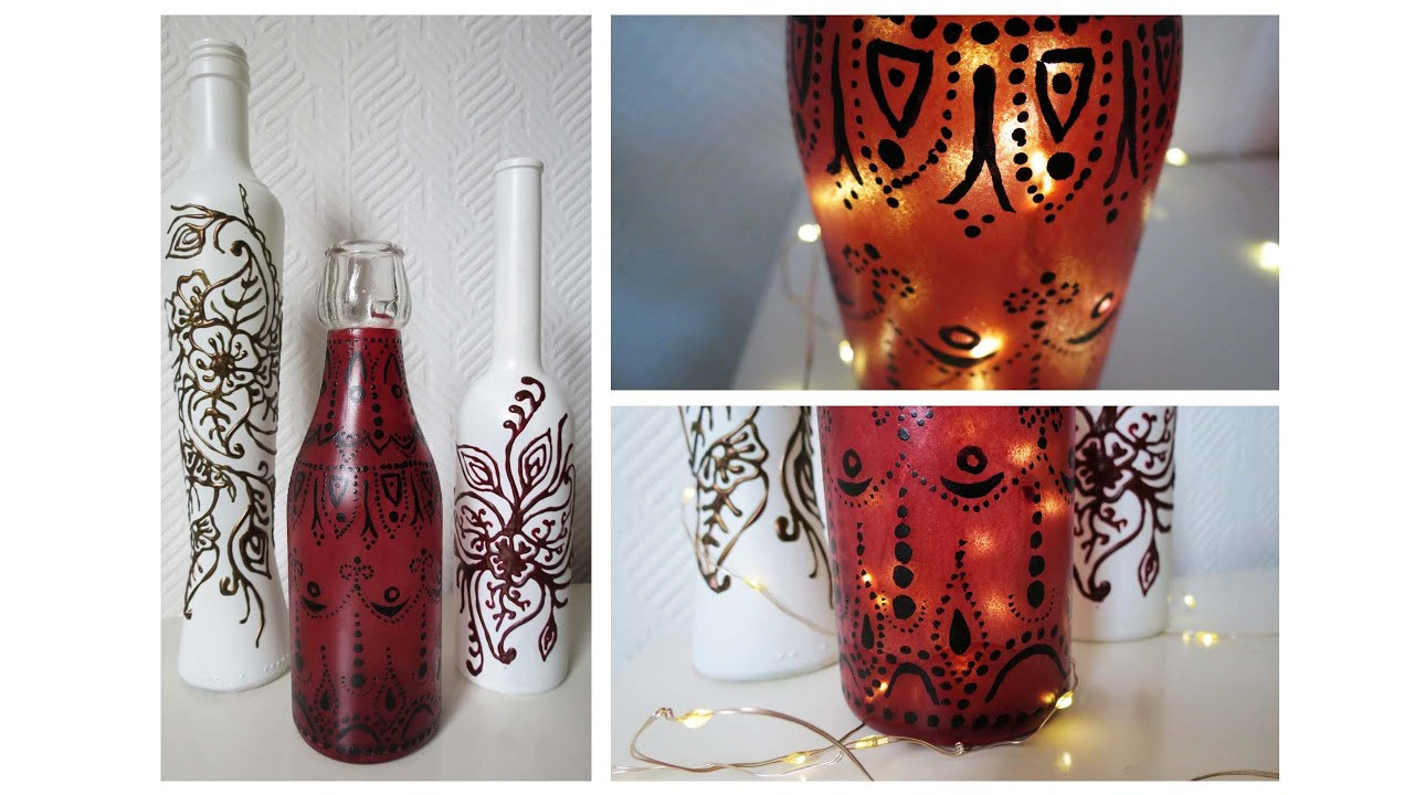 Diy Flaschen
 Flaschen bemalen 2 Varianten Painted Bottles DIY [eng