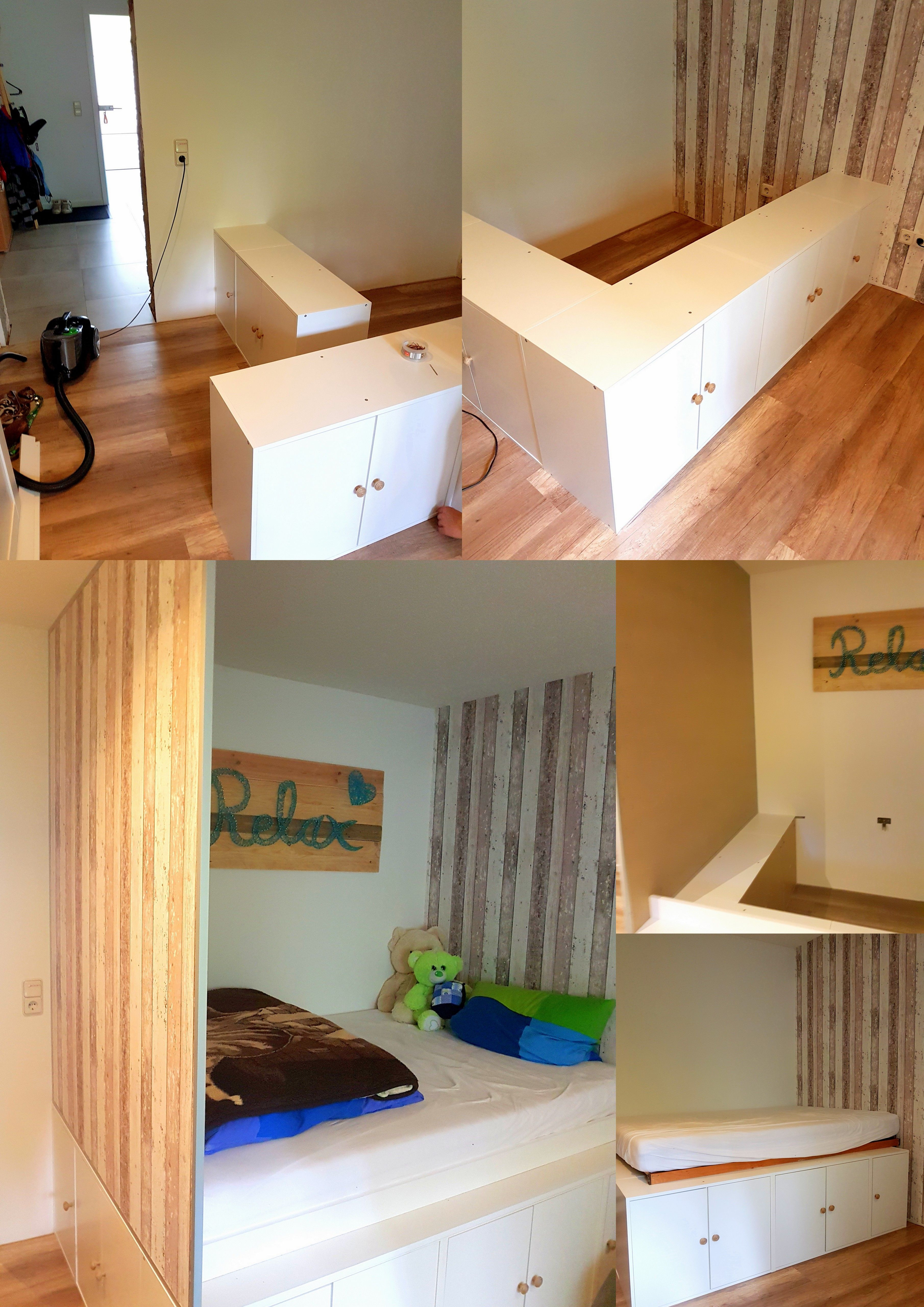 Diy Hochbett
 DIY Jugendzimmer Hochbett mit Ikea Küchenschränken als