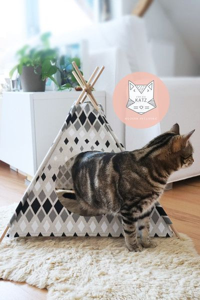 Diy Katzenhöhle
 Indianerzelt für Katzen Katzenhöhle cat teepee home