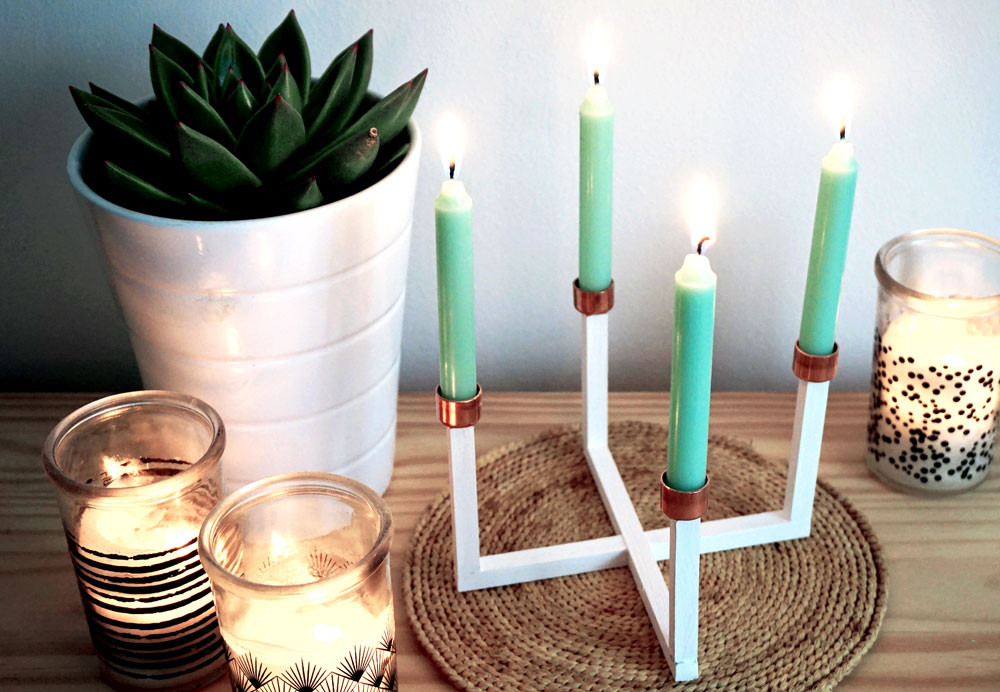Diy Kerzenständer
 DIY Kerzenleuchter aus Holz und Kupfer