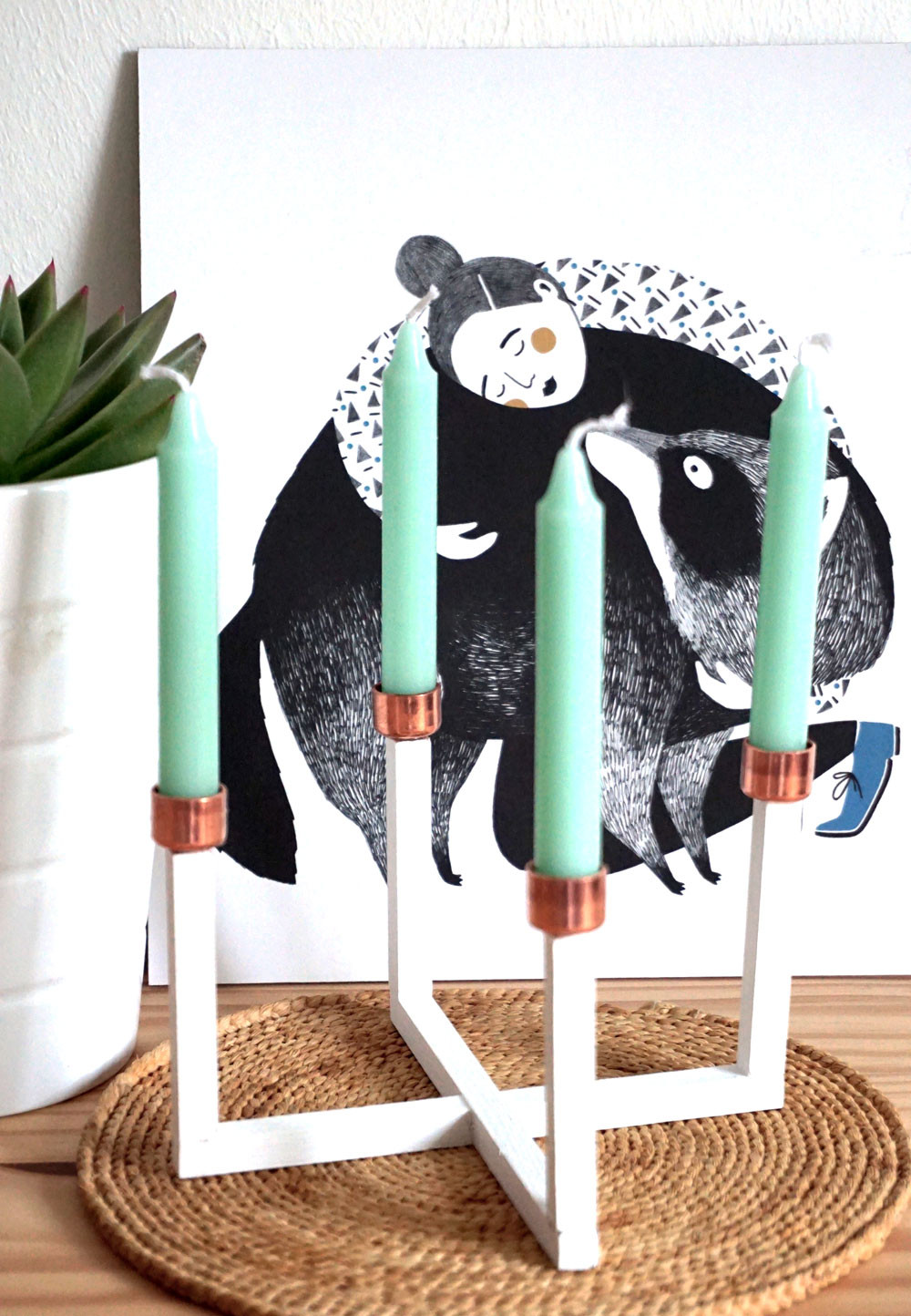 Diy Kerzenständer
 DIY Kerzenleuchter aus Holz und Kupfer