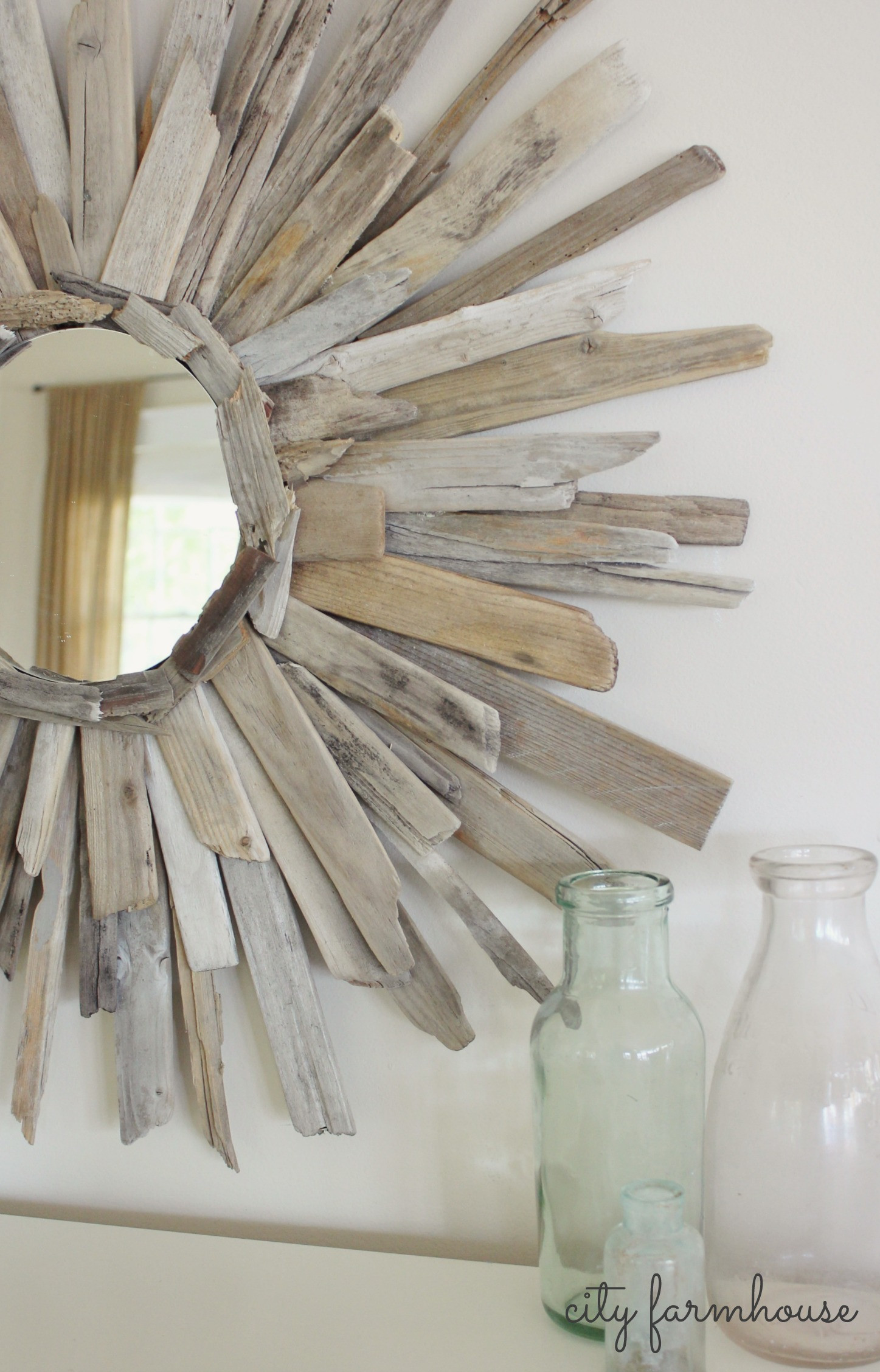 Diy Mirror
 Thrifty & Pretty DIY Driftwood Mirror City Farmhouse