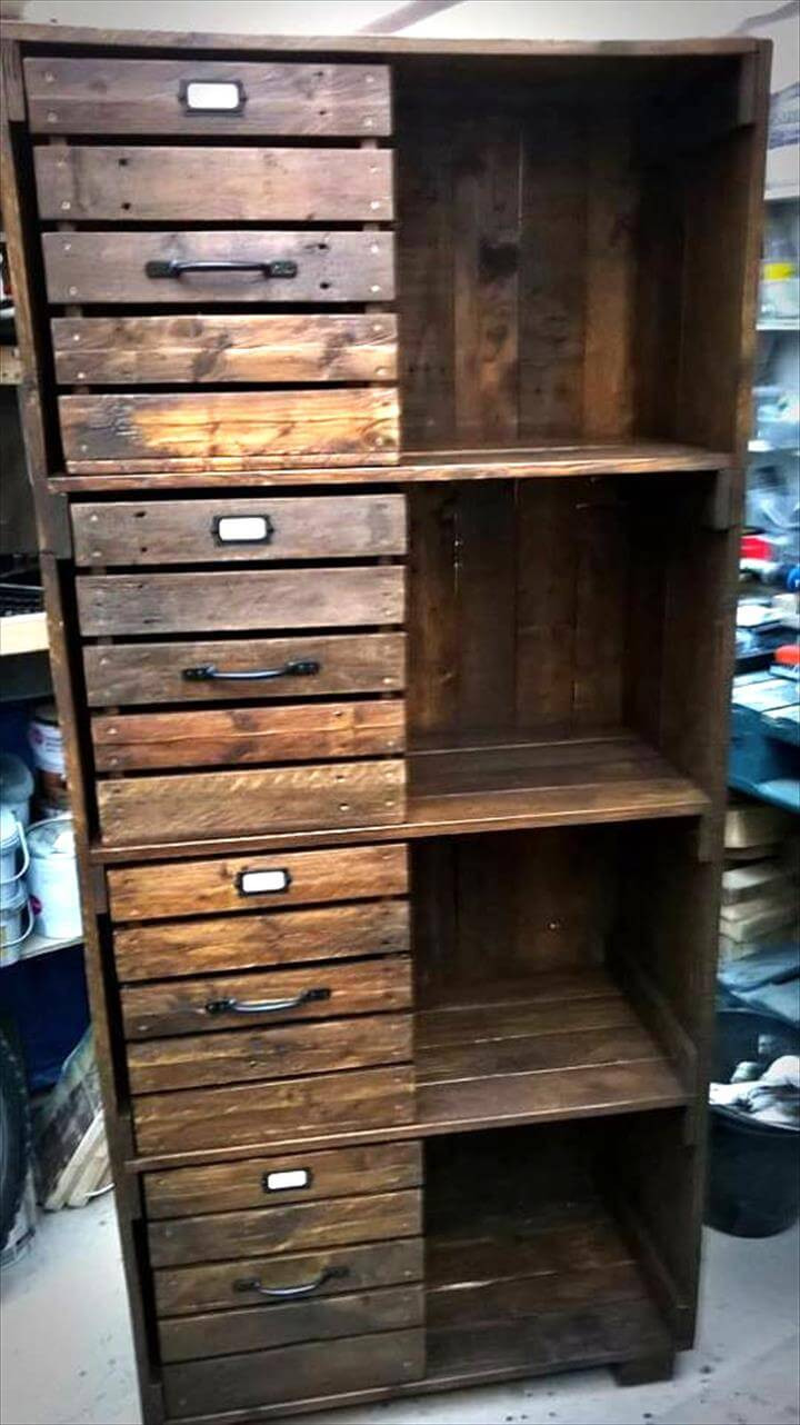 Diy Palette
 Pallet Chest of Drawers Bookcase Cabinet