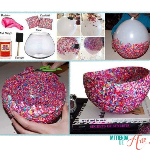 Diy Pinterest
 DIY Jarrón hecho a mano con globo y confetti