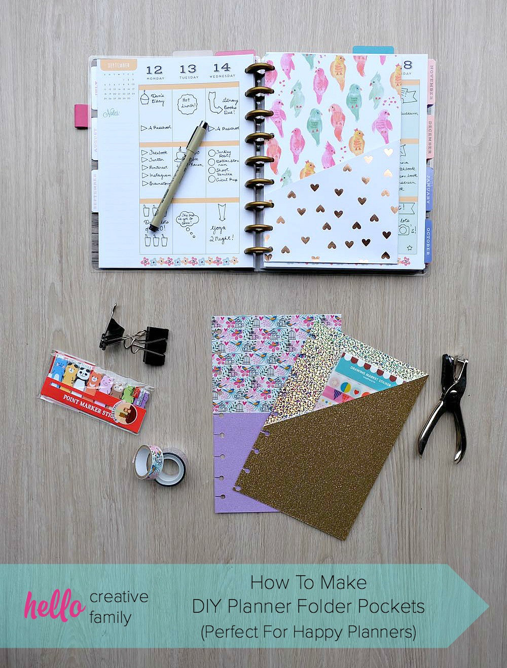 Diy Planner
 How To Make DIY Planner Folder Pockets Perfect For Happy