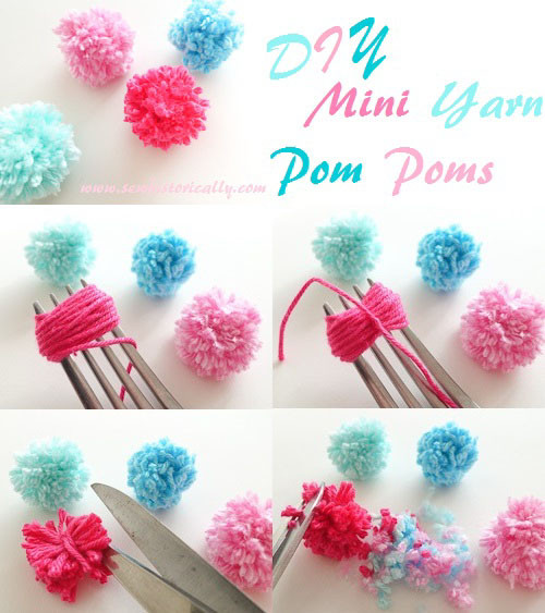 Diy Pompoms
 DIY Mini Yarn Pom Poms Sew Historically