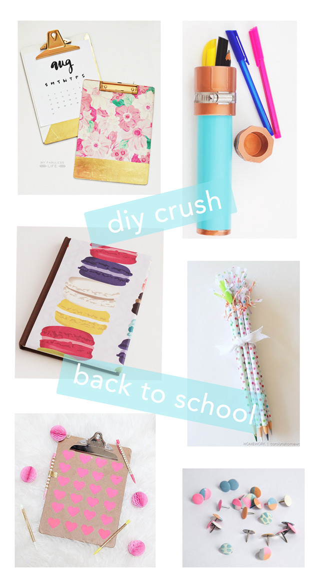 Diy School Supplies
 A Bubbly Life DIY Crush Back to School Supplies