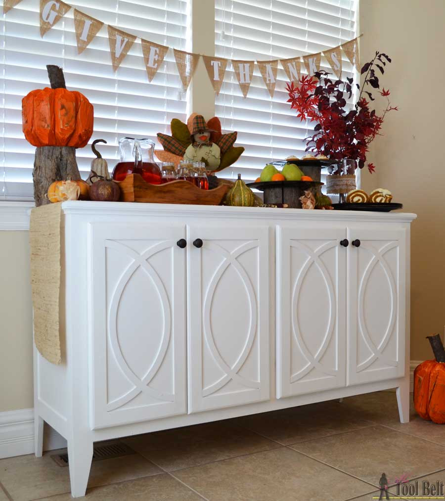 Diy Sideboard
 DIY Buffet Sideboard with Circle Trim Doors Her Tool Belt