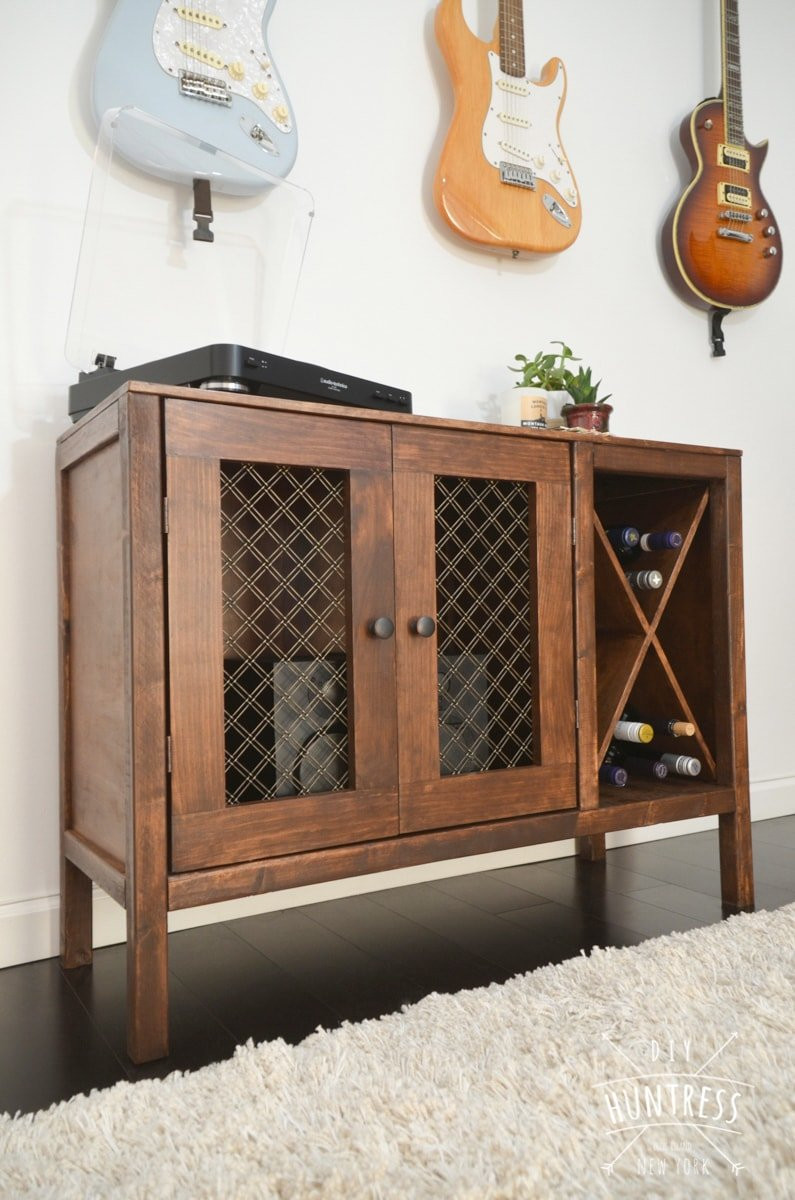 Diy Sideboard
 DIY Sideboard Record Cabinet With Wine Storage Free Plans