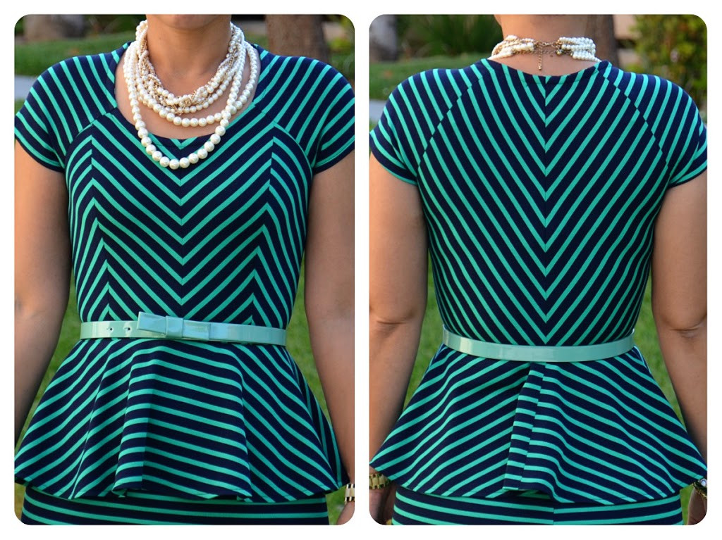 Diy Top
 DIY Striped Peplum Top & Skirt Pattern Review M6754 View