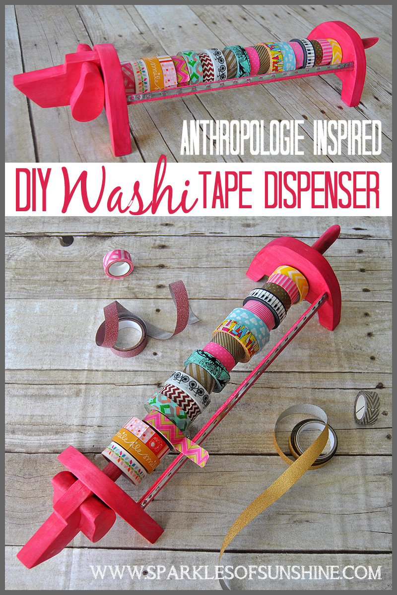 Diy Washi Tape
 Anthropologie Inspired DIY Washi Tape Dispenser Sparkles