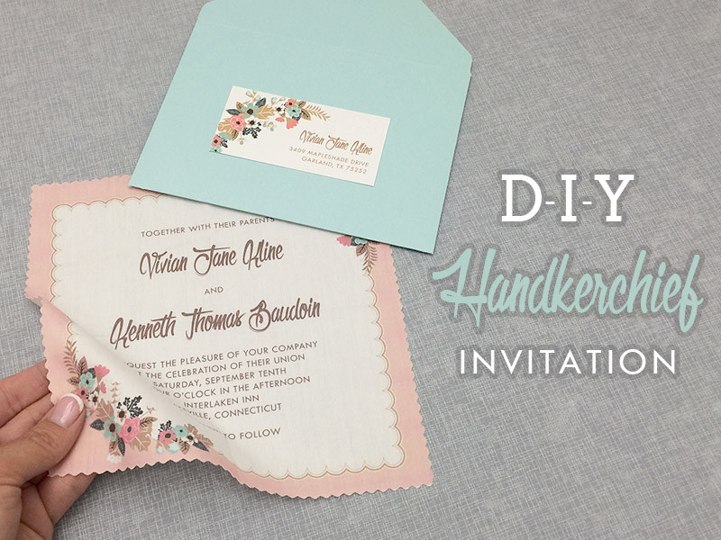 Diy Wedding Invitations
 DIY Vintage Hanky Wedding Invitation with Free Template