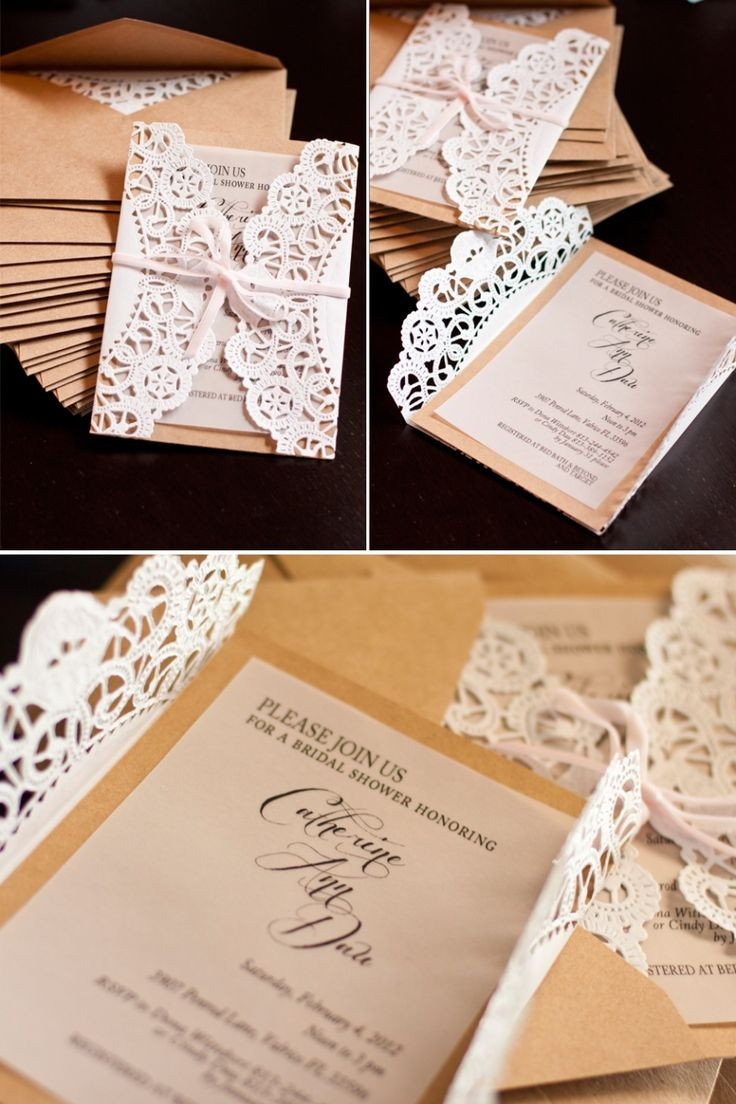 Diy Wedding Invitations
 Lace Doily DIY Wedding Invitations Mrs Fancee