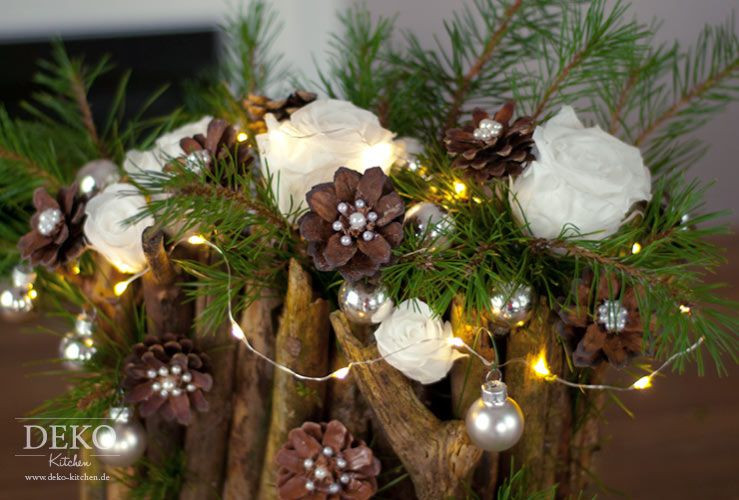 Diy Weihnachtsdeko Basteln
 DIY Weihnachtsdeko basteln Adventsgesteck mit Zweigen