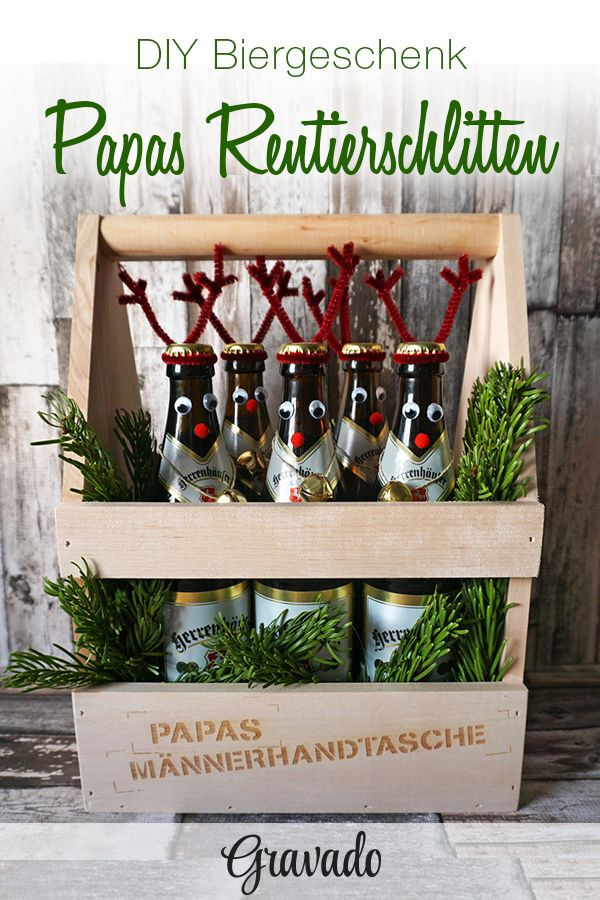 Diy Weihnachtsgeschenke Für Eltern
 Flaschenträger aus Holz mit Gravur für Papa
