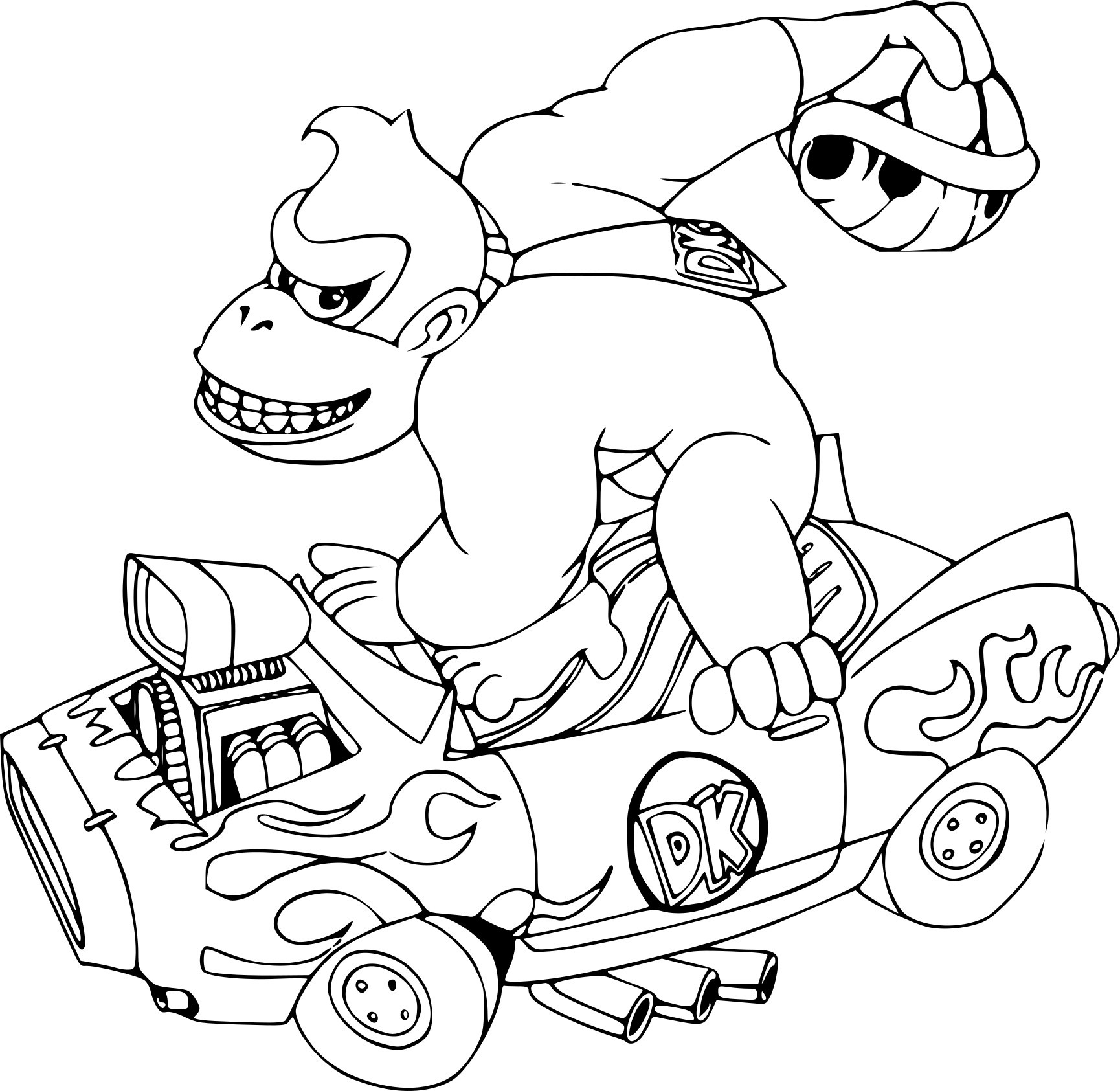 Donkey Kong Ausmalbilder
 Coloriage Donkey Kong Mario Kart à imprimer