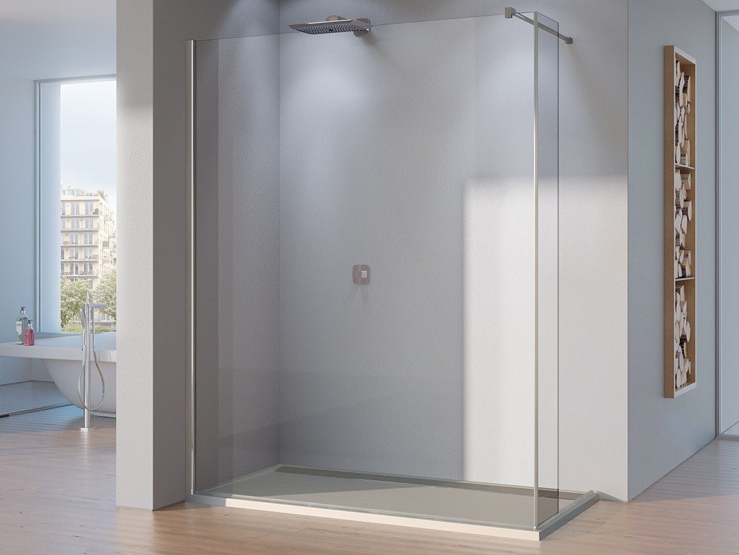 Dusche Glaswand
 Duschtrennwand Walk In 140 x 200 cm freistehende Glaswand