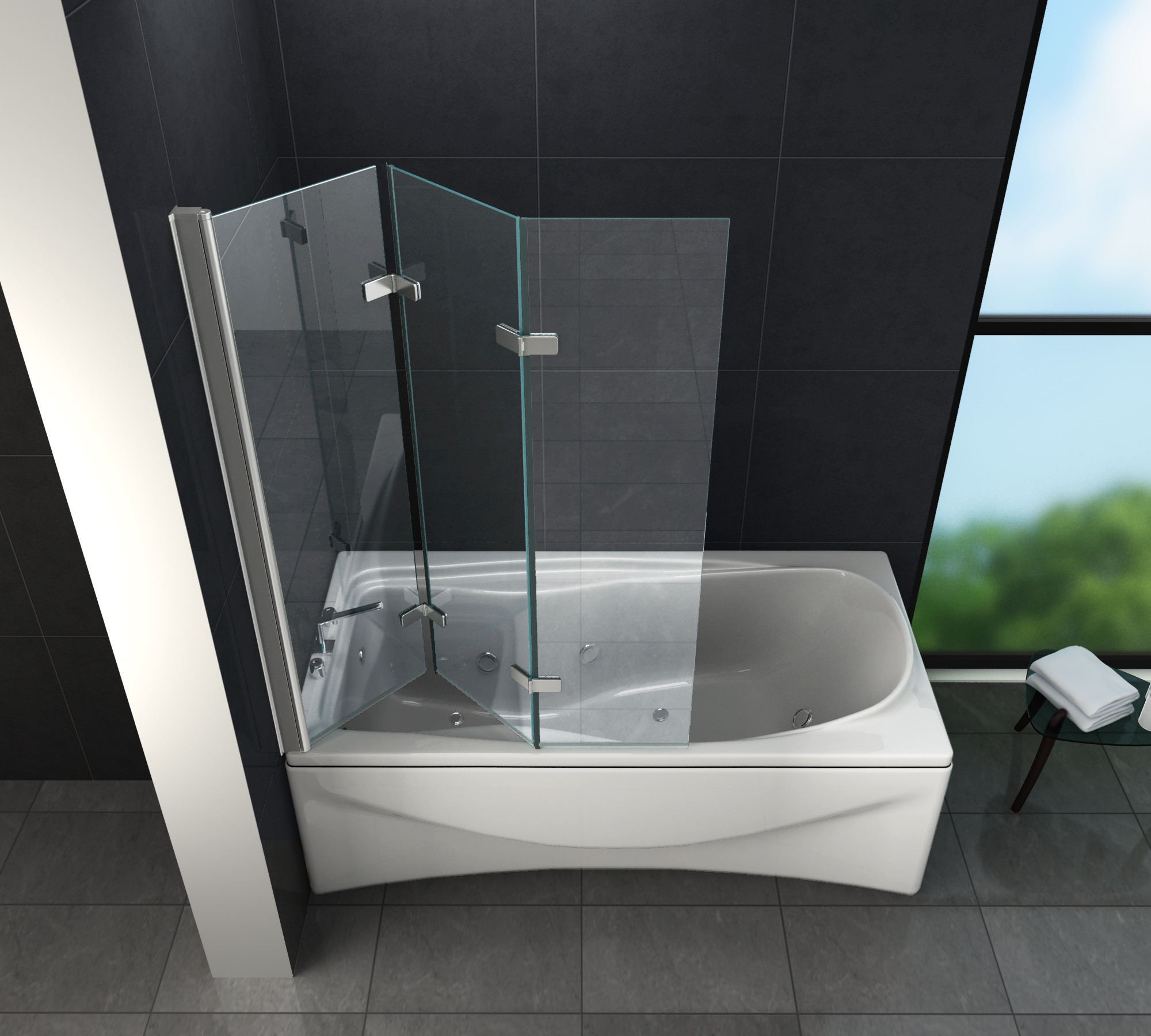Duschwand Für Badewanne
 Duschtrennwand VALVE 130 x 140 Badewanne Glasdeals