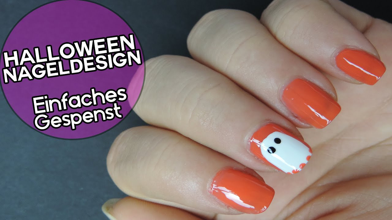 Einfaches Nageldesign Für Anfänger
 Halloween Nageldesign Gespenst