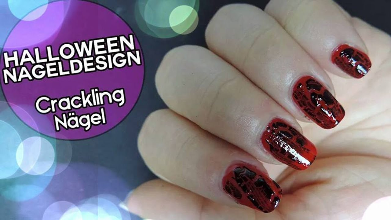 Einfaches Nageldesign Für Anfänger
 Halloween Nageldesign Crackling Style