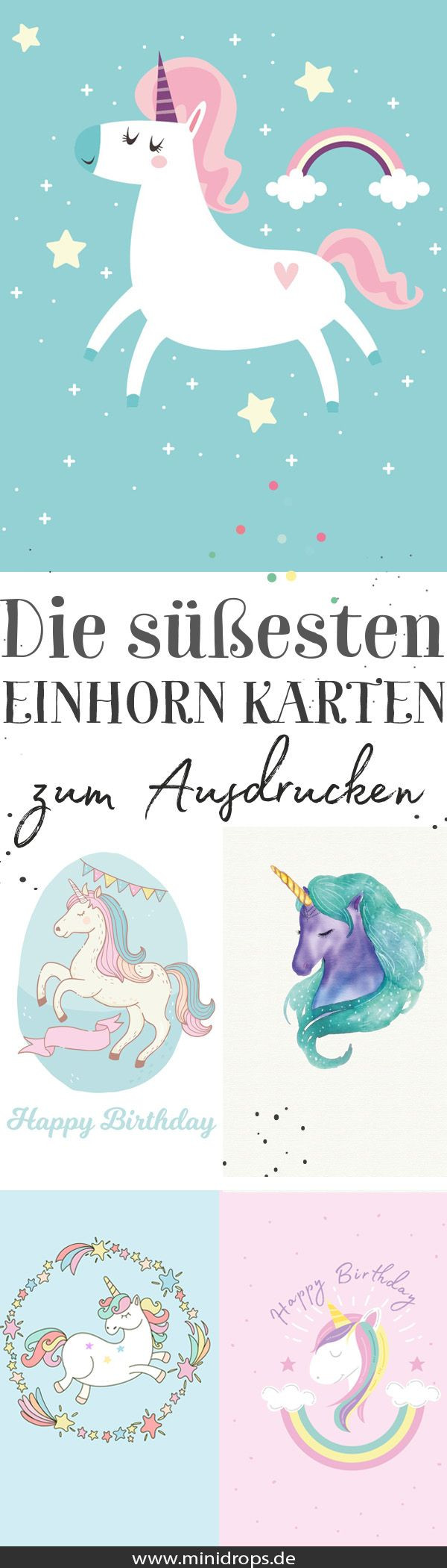 Einhorn Geburtstagswünsche
 Einhorn Einladungen & Karten zum Ausdrucken