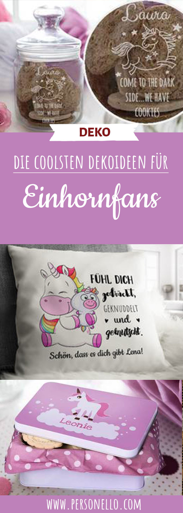 Einhorn Geschenkideen
 Einhorn Geschenke individuell gestalten