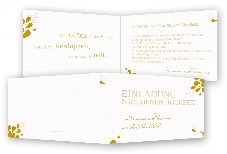 Einladungskarten Goldene Hochzeit
 Einladungskarten Goldene Hochzeit Vorlage