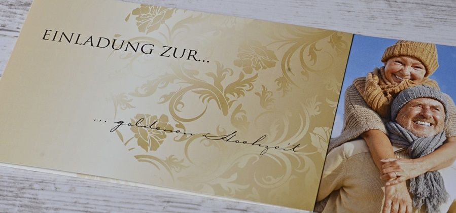 Einladungskarten Goldene Hochzeit
 Einladungskarten für goldene Hochzeit selbst gestalten