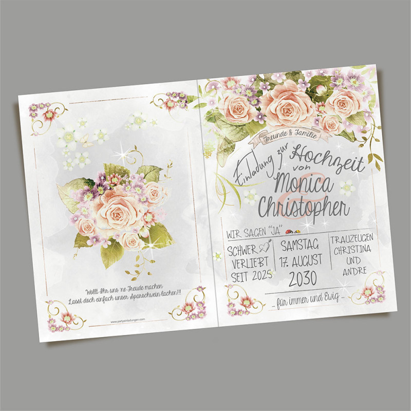 Einladungskarten Hochzeit Vintage
 Einladungskarten zur Hochzeit „Vintage“ Design