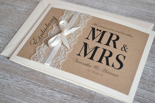 Einladungskarten Hochzeit Vintage
 Einladungskarten Einladungskarten zur Hochzeit Mr & Mrs