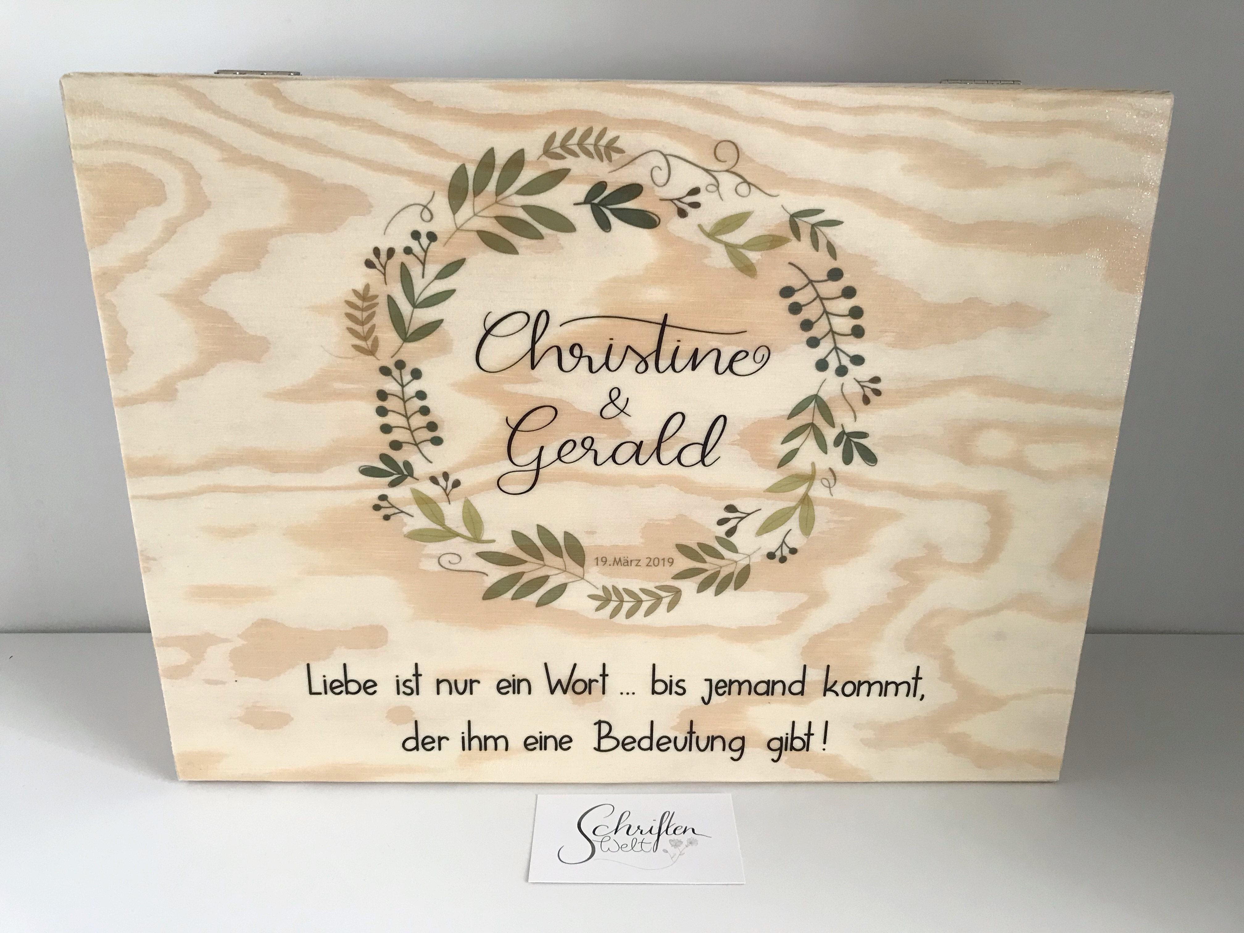 Erinnerungsbox Hochzeit
 erinnerungsbox persoenliches geschenk handarbeit