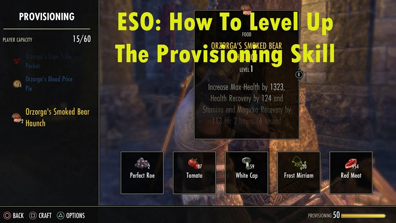 Eso Handwerk Leveln
 ESO How To Level Up Your Provisioning Skill