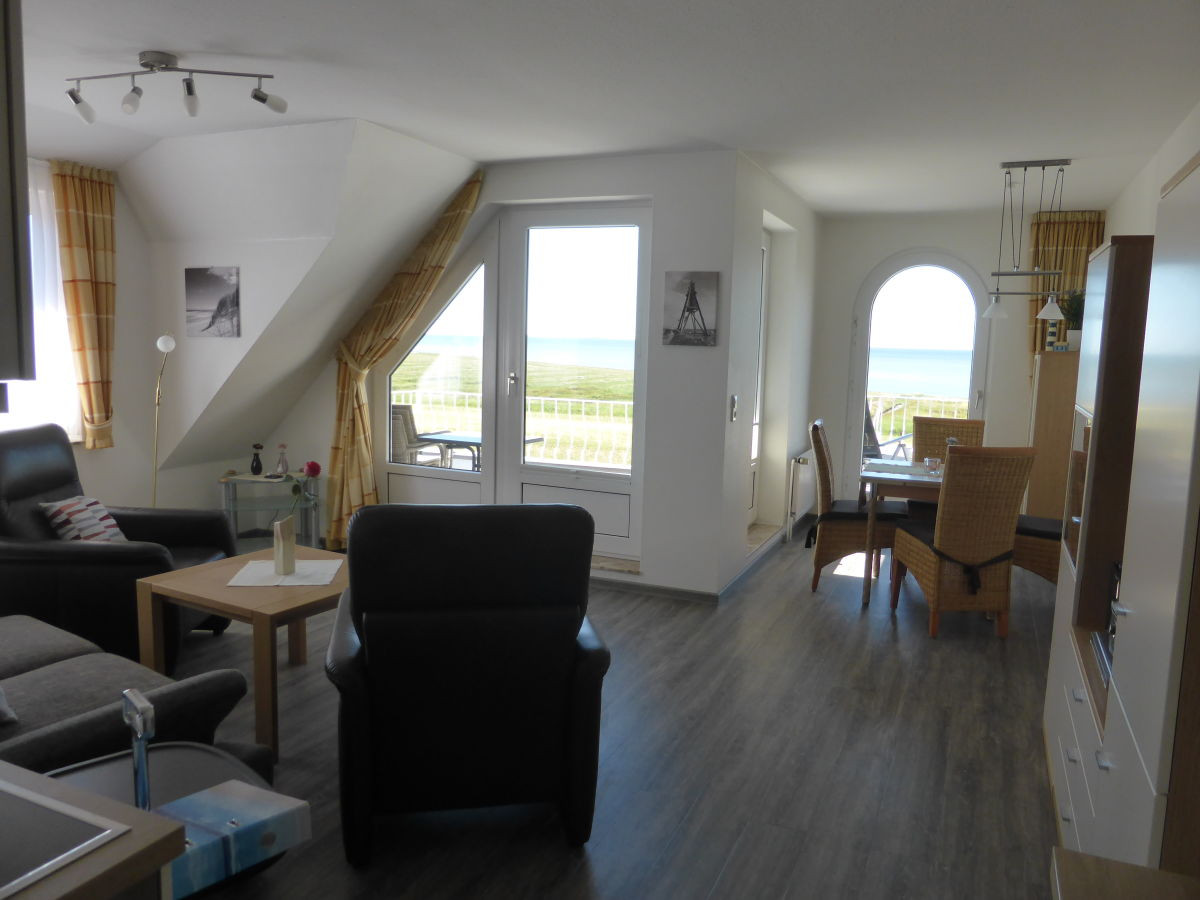 Essecke Wohnzimmer
 Ferienwohnung Nordseeperle incl Strandkorb direkte
