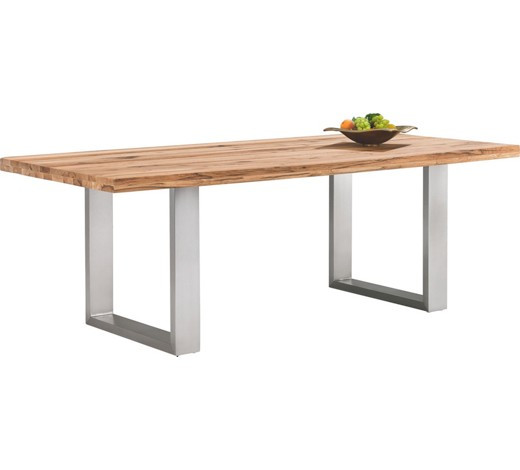 Esstisch Wildeiche
 ESSTISCH Wildeiche massiv rechteckig Edelstahlfarben