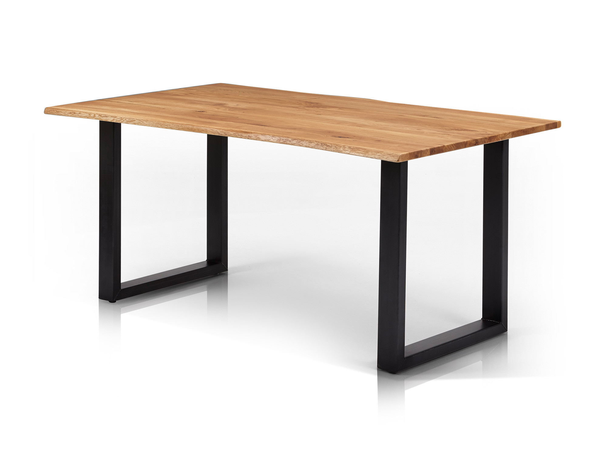 Esstisch Wildeiche
 TORONTO Esstisch Wildeiche m Baumkante u Metallgestell