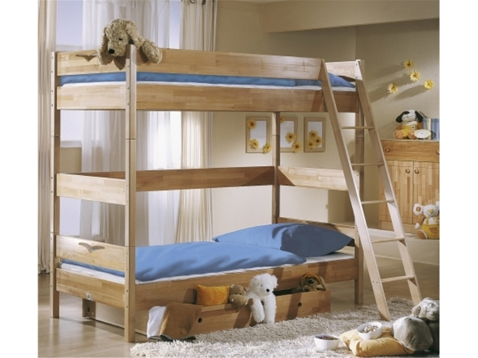 Etagenbett Mit Treppe
 Etagenbett "Oliver" Buche mit Treppe von Taube Lackiert