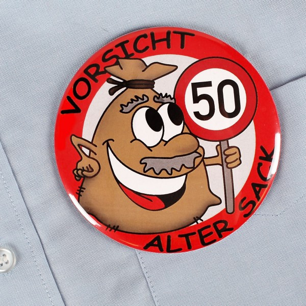 Exklusive Geschenke Zum 50. Geburtstag
 Riesen Button Alter Sack zum 50 Geburtstag